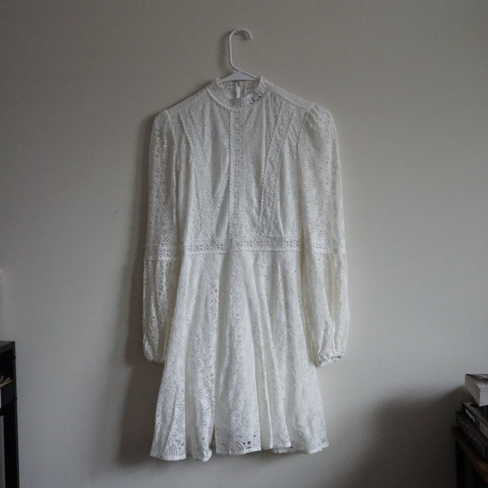 White Long Sleeve Dress - Picture 6 of 11